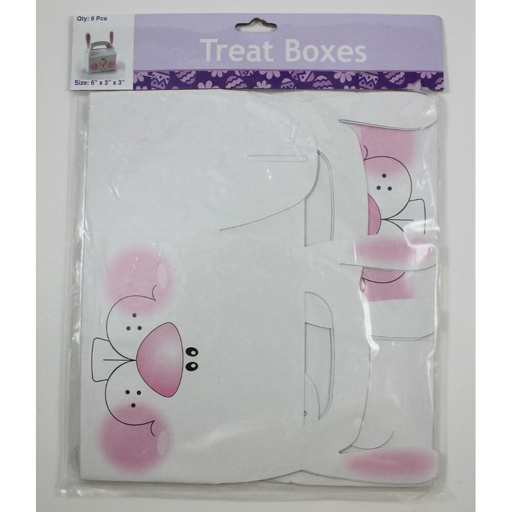 Easter Bunny Treat Boxes - Party Favors - Pkg of 6 (6x3x3)